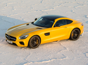 Картинка автомобили mercedes-benz mercedes- amg gt 2014г желтый