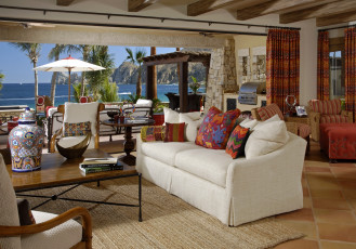 Картинка интерьер гостиная жилое пространство терраса дизайн стиль подушки диван