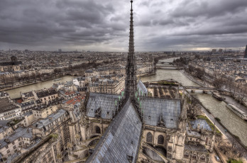 Картинка notre+dame+de+paris города париж+ франция собор панорама париж