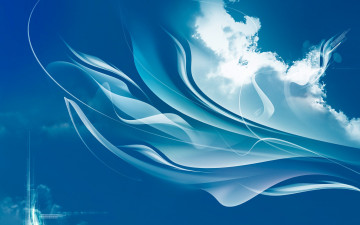 Картинка 3д+графика абстракция+ abstract ленты полосы линии облака