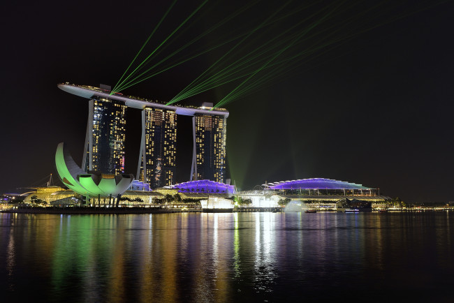 Обои картинки фото города, сингапур , сингапур, night, lights, singapore, ночные, огни