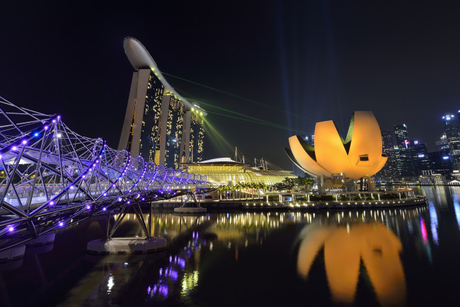 Обои картинки фото города, сингапур , сингапур, night, lights, singapore, ночные, огни