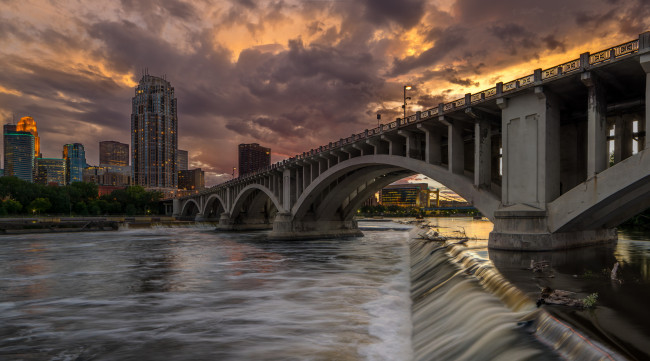 Обои картинки фото minneapolis, города, - мосты, мост, река