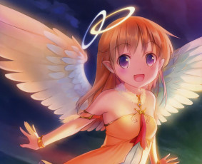 Картинка аниме ангелы +демоны девушка