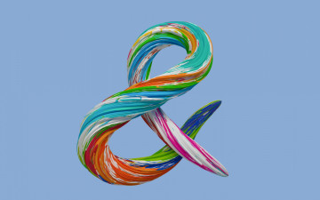 Картинка 3д+графика абстракция+ abstract символ краски брызги амперсанд
