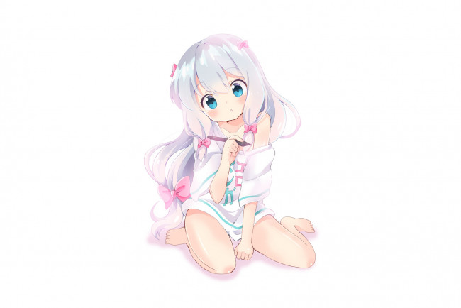 Обои картинки фото аниме, eromanga-sensei, фон, взгляд, девушка