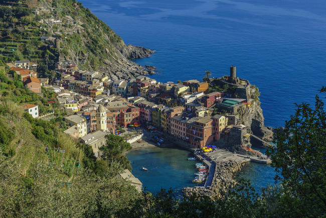 Обои картинки фото vernazza, города, - панорамы, побережье