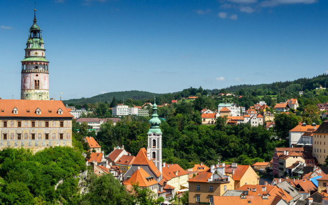 Обои картинки фото города, чески-крумлов , чехия, панорама