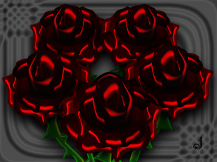 Картинка 3д графика flowers цветы тёмный