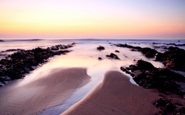 Картинка природа побережье берег море закат песок