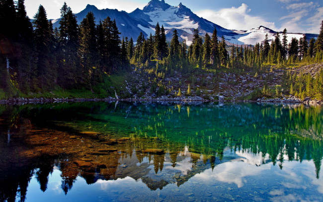 Обои картинки фото reflection, природа, реки, озера, горы, лес, озеро, отражение