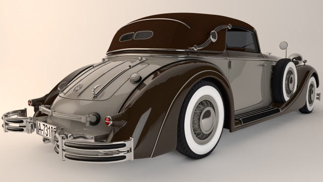 Обои картинки фото автомобили, 3д, 1937, horch, 853a, sport