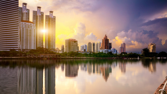 Обои картинки фото bangkok, города, бангкок , таиланд, утро, рассвет