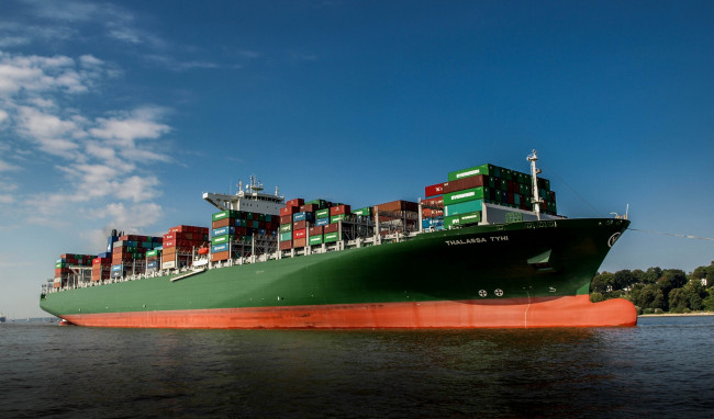 Обои картинки фото thalassa tyhi, корабли, грузовые суда, контейнеровоз