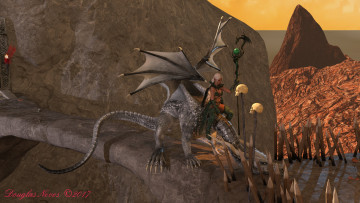 Картинка 3д+графика существа+ creatures фон взгляд эльфийка дракон