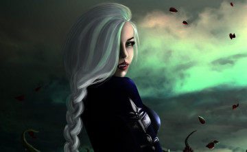 Картинка фэнтези вампиры взгляд девушка арт блондинка клыки вампирша