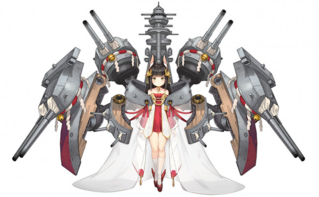 Обои картинки фото аниме, azur lane, оружие, девушка