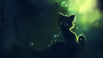 Картинка рисованное животные +коты котенок пузыри