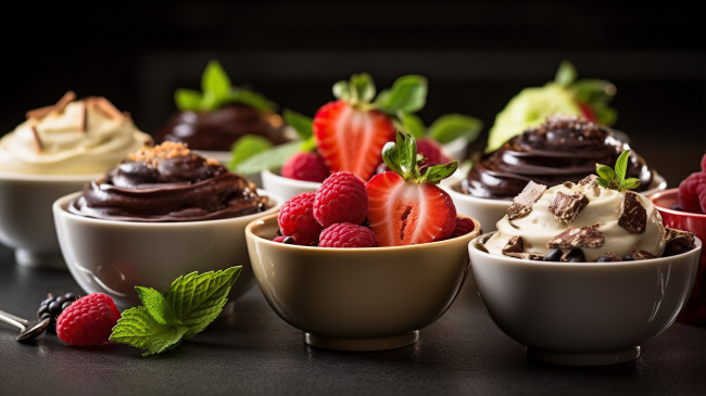 Обои картинки фото еда, мороженое,  десерты, лакомство, десерты, ягоды