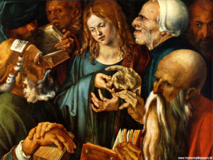 Картинка christ among the doctors рисованные albrecht durer