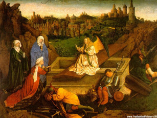 Картинка the three marys at tomb рисованные hubert van eyck
