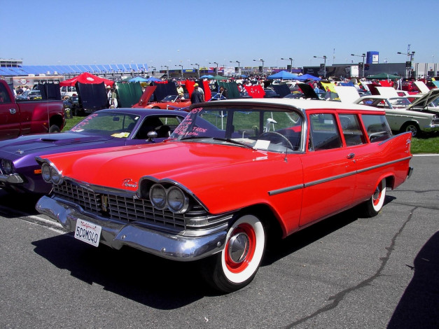 Обои картинки фото 1959, plymouth, wagon, classic, автомобили, выставки, уличные, фото