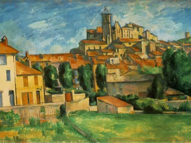 Обои картинки фото gardanne, рисованные, paul, cezanne