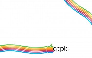 Картинка компьютеры apple фон белый яблоко линии цвета