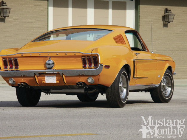 Обои картинки фото 1968, fastback, special, orange, автомобили, mustang
