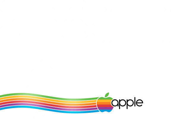 Обои картинки фото компьютеры, apple, фон, белый, цвета, линии, яблоко