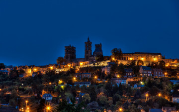 Картинка франция пикардия лан города огни ночного ночь город
