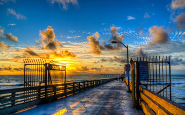Картинка природа восходы закаты ворота мост закат океан