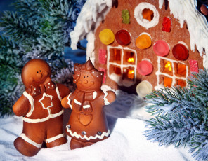 Картинка праздничные угощения фигурки пряничный домик