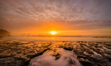 Картинка природа восходы закаты свет отлив солнце облака океан