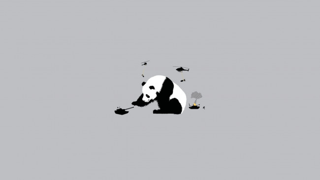 Обои картинки фото рисованные, минимализм, панда