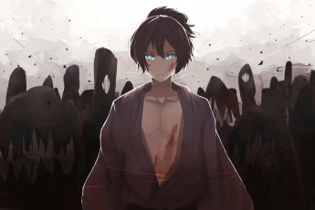 Картинка аниме noragami арт yato gkn levi кровь парень