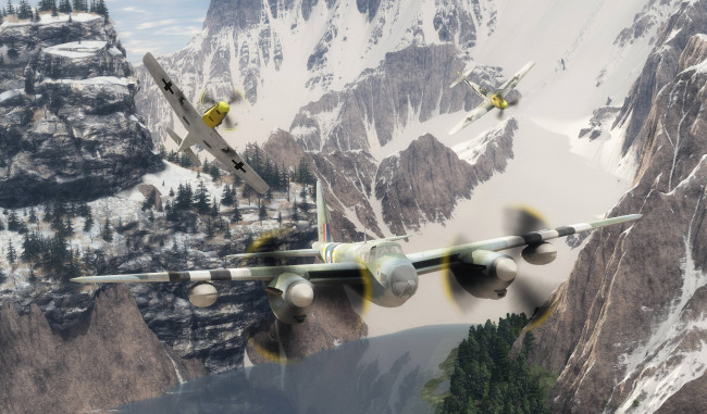 Обои картинки фото 3д графика, армия , military, полет, самолеты, снег, горы
