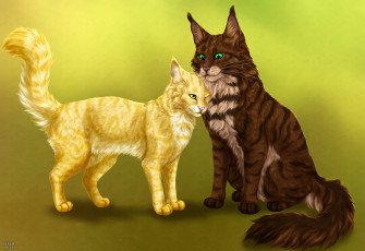 Картинка рисованное животные +коты фон кошки