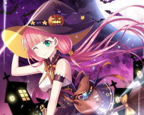Картинка аниме магия +колдовство +halloween хеллоуин