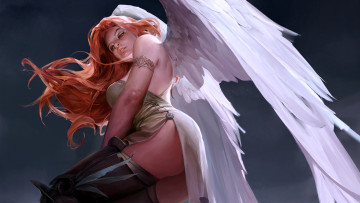 Картинка фэнтези ангелы крылья девушка арт