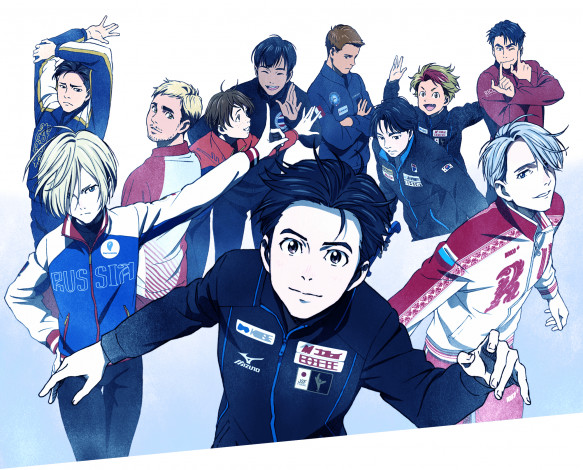 Обои картинки фото аниме, yuri on ice, персонажи, фигуристы, парни