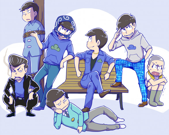 Обои картинки фото аниме, osomatsu-san, парни