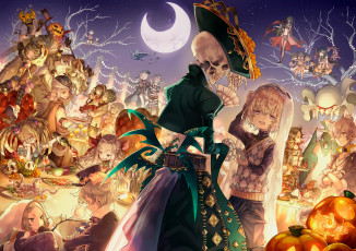 Картинка аниме магия +колдовство +halloween merc storia