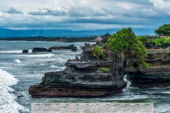 Картинка indonesia календари природа 2018 водоем беседка растения облака