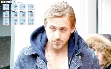 Картинка rayan+gosling календари знаменитости взгляд актер парень 2018