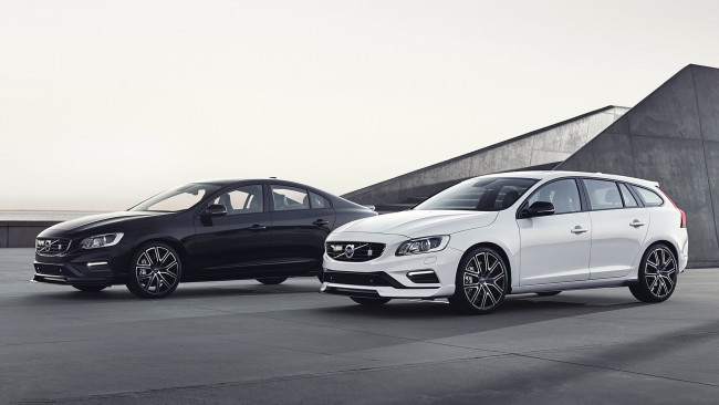 Обои картинки фото volvo s60 and v60 polestar 2018, автомобили, volvo, v60, 2018, polestar, s60