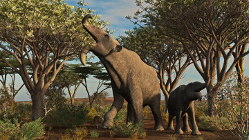 Картинка 3д+графика животные+ animals природа динозавры