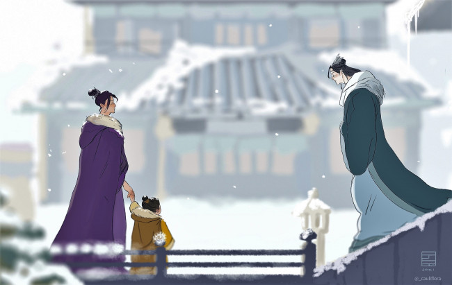 Обои картинки фото аниме, mo dao zu shi, цзянь, чэн, лань, сичэнь, цзинь, лин, снег