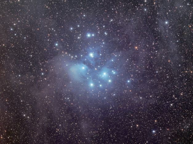 Обои картинки фото m45, звёздное, скопление, плеяды, космос, звезды, созвездия