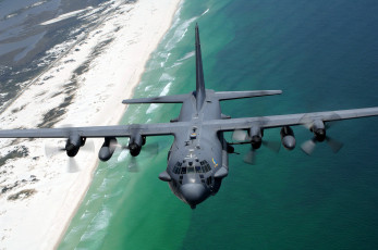 Картинка авиация военно транспортные самолёты северо полет ac-130h западное побережье флориды самолет